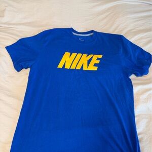 Nike Royal Blue Tee with Bold Yellow Graphic